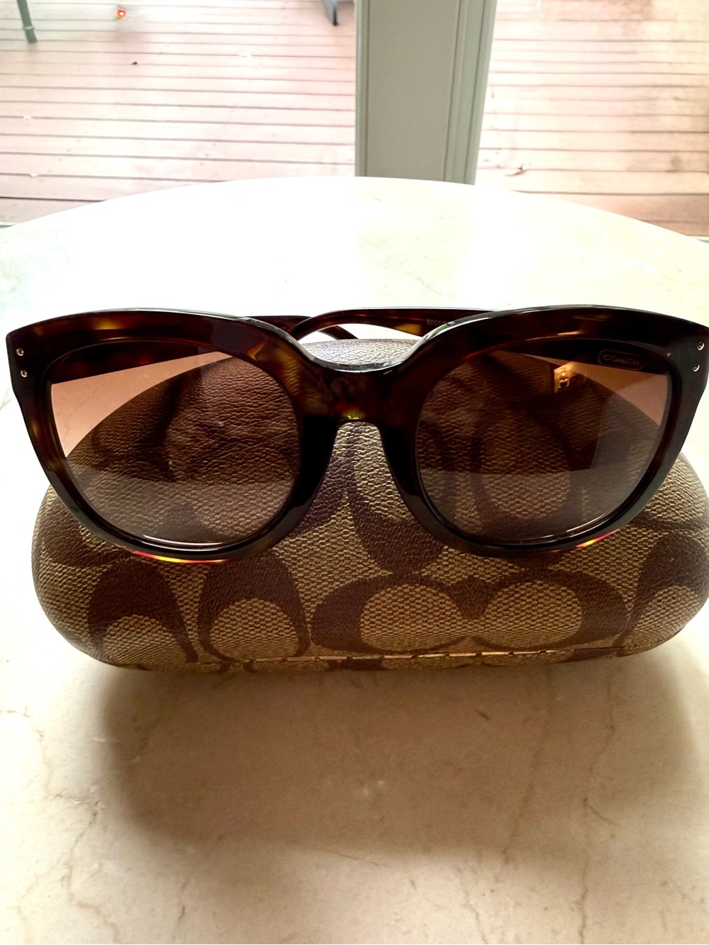 Coach “Casey” Dark Tortoise Sunglasses